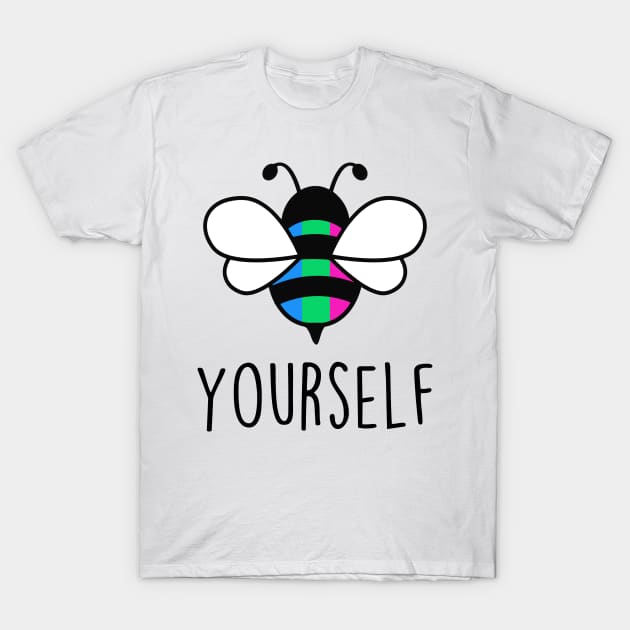 Cute Bee YourSelf Polysexual Bee Gay Pride LGBT Rainbow Gift T-Shirt by Lones Eiless